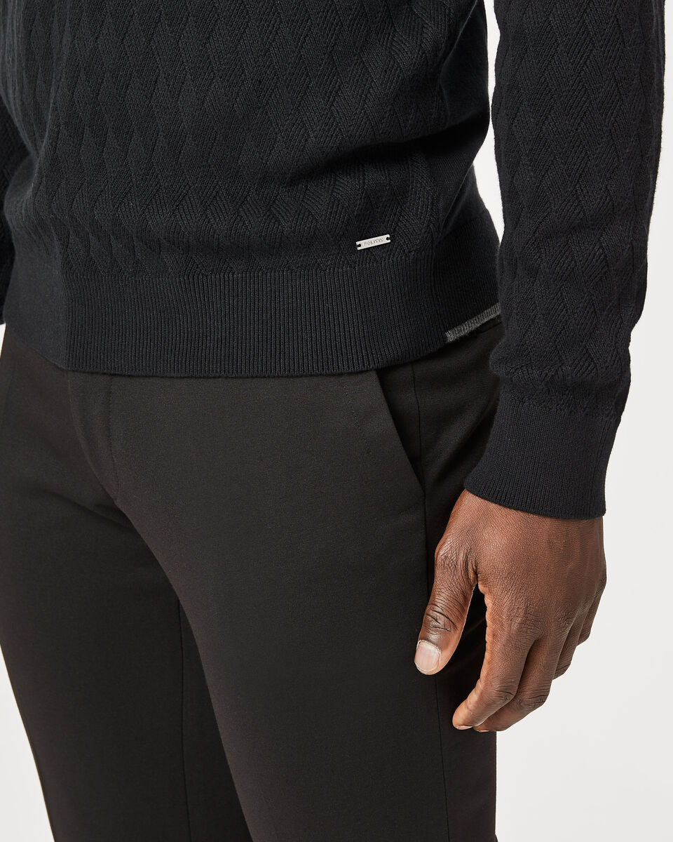 Bundy Crew Neck Jumper, Black, hi-res